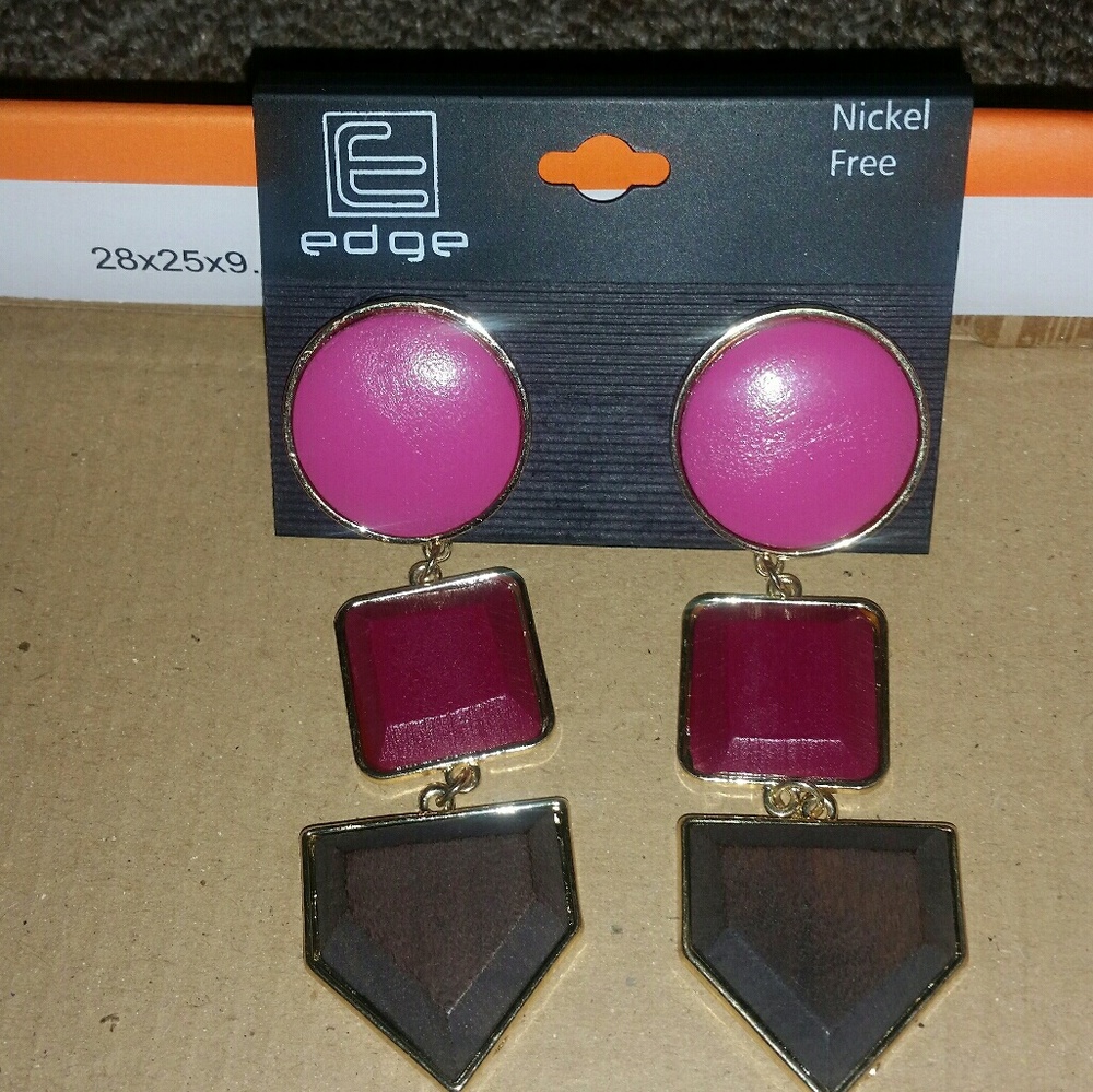 Wood drop earrings